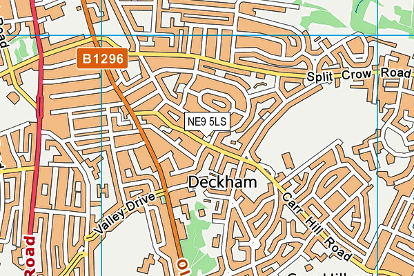 NE9 5LS map - OS VectorMap District (Ordnance Survey)