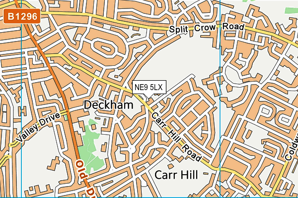 NE9 5LX map - OS VectorMap District (Ordnance Survey)