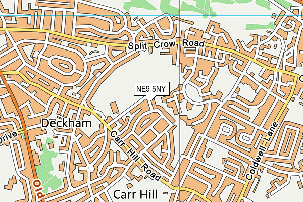 NE9 5NY map - OS VectorMap District (Ordnance Survey)