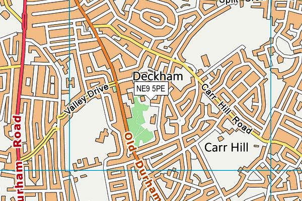 NE9 5PE map - OS VectorMap District (Ordnance Survey)