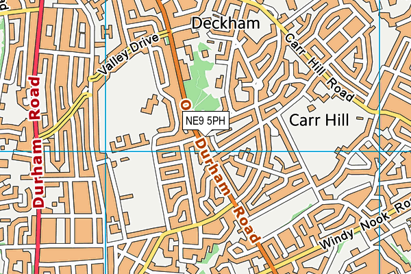 NE9 5PH map - OS VectorMap District (Ordnance Survey)