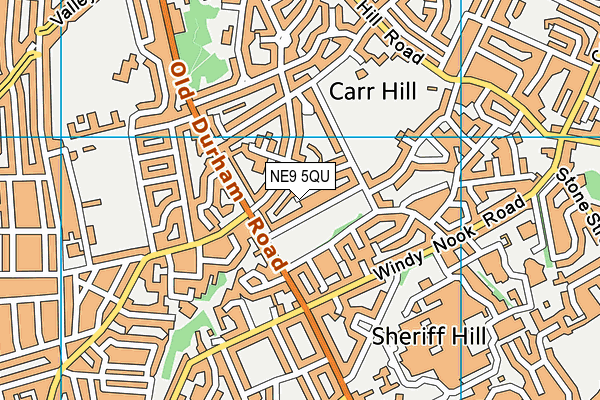 NE9 5QU map - OS VectorMap District (Ordnance Survey)