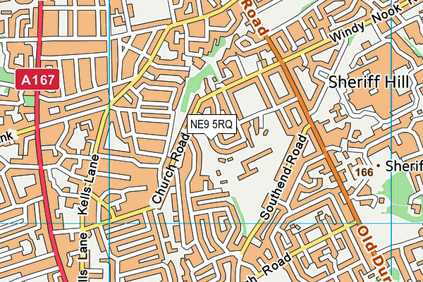 NE9 5RQ map - OS VectorMap District (Ordnance Survey)