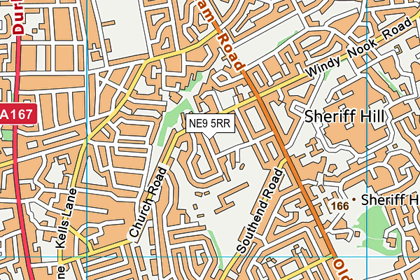 NE9 5RR map - OS VectorMap District (Ordnance Survey)
