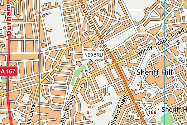 NE9 5RU map - OS VectorMap District (Ordnance Survey)