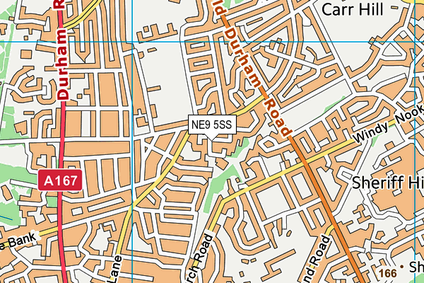 NE9 5SS map - OS VectorMap District (Ordnance Survey)