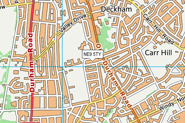 NE9 5TY map - OS VectorMap District (Ordnance Survey)