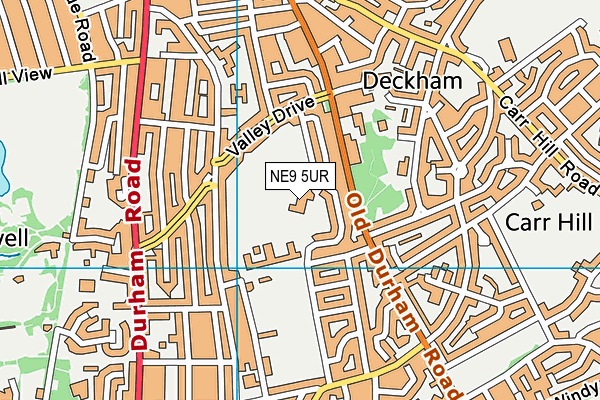 Dryden School map (NE9 5UR) - OS VectorMap District (Ordnance Survey)