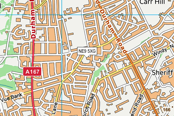 NE9 5XG map - OS VectorMap District (Ordnance Survey)