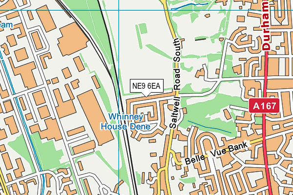 NE9 6EA map - OS VectorMap District (Ordnance Survey)