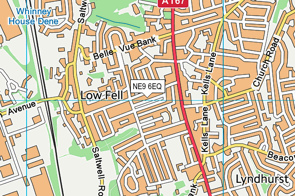 NE9 6EQ map - OS VectorMap District (Ordnance Survey)