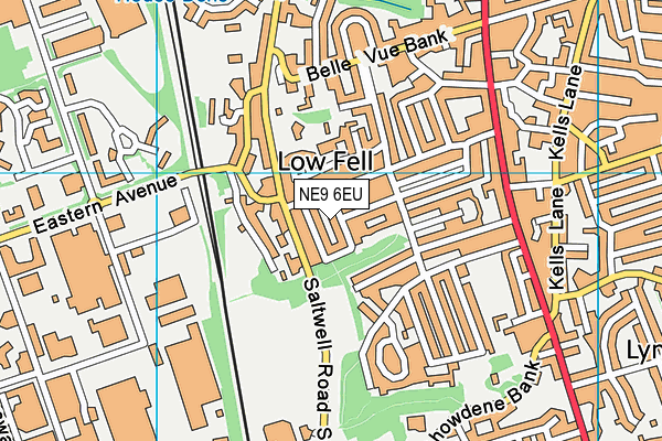 NE9 6EU map - OS VectorMap District (Ordnance Survey)