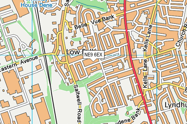 NE9 6EX map - OS VectorMap District (Ordnance Survey)