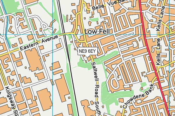 NE9 6EY map - OS VectorMap District (Ordnance Survey)