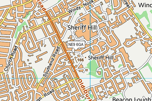 NE9 6GA map - OS VectorMap District (Ordnance Survey)