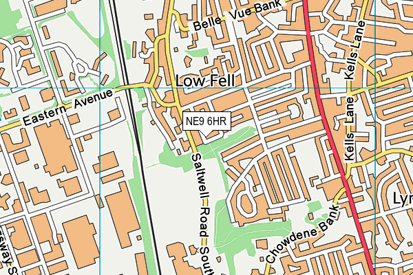 NE9 6HR map - OS VectorMap District (Ordnance Survey)