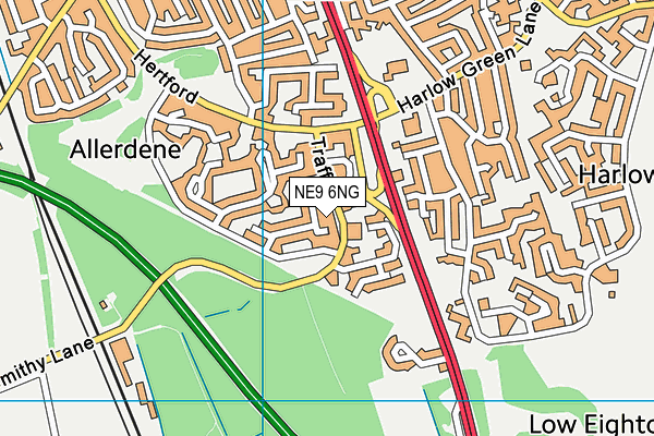 NE9 6NG map - OS VectorMap District (Ordnance Survey)