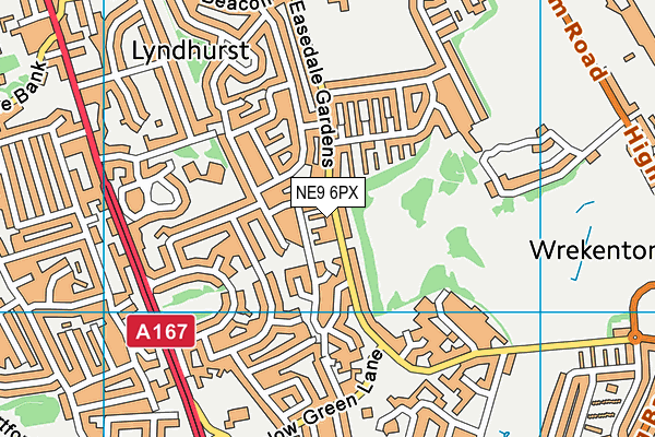 NE9 6PX map - OS VectorMap District (Ordnance Survey)