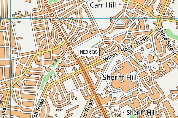 NE9 6QS map - OS VectorMap District (Ordnance Survey)