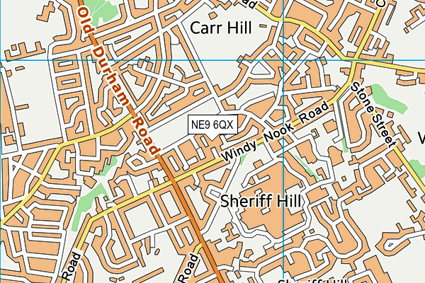 NE9 6QX map - OS VectorMap District (Ordnance Survey)