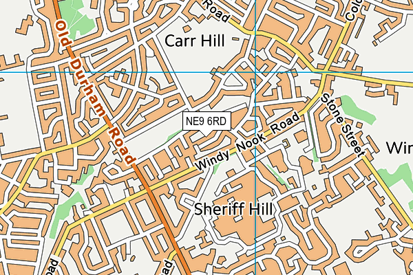 NE9 6RD map - OS VectorMap District (Ordnance Survey)