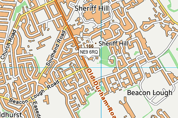 NE9 6RQ map - OS VectorMap District (Ordnance Survey)