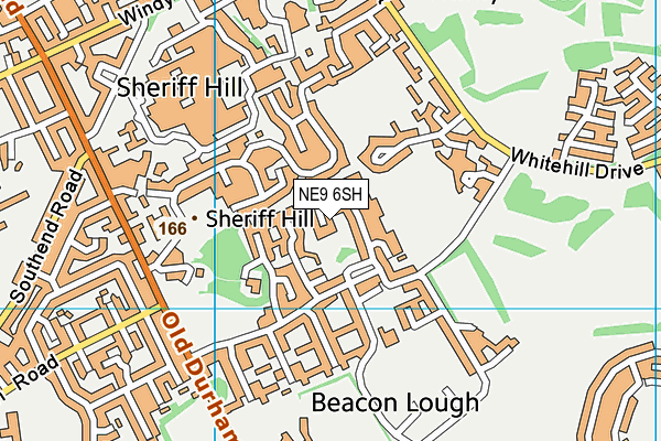 NE9 6SH map - OS VectorMap District (Ordnance Survey)