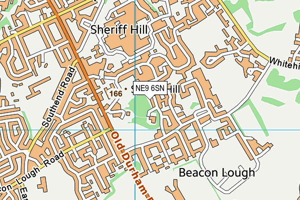 NE9 6SN map - OS VectorMap District (Ordnance Survey)