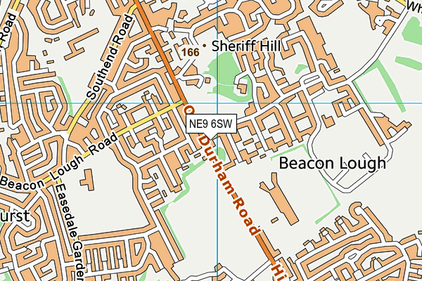 NE9 6SW map - OS VectorMap District (Ordnance Survey)