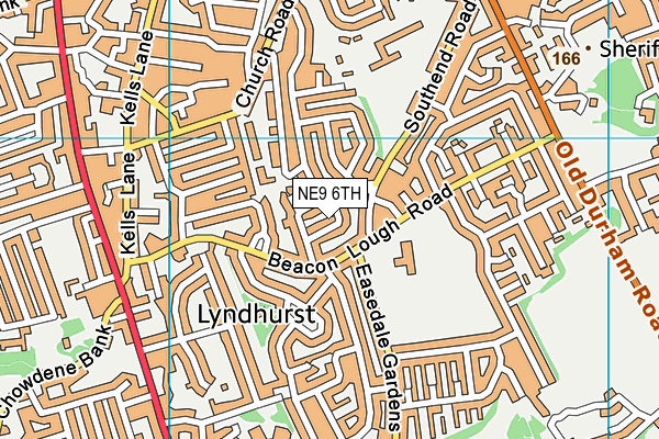 NE9 6TH map - OS VectorMap District (Ordnance Survey)