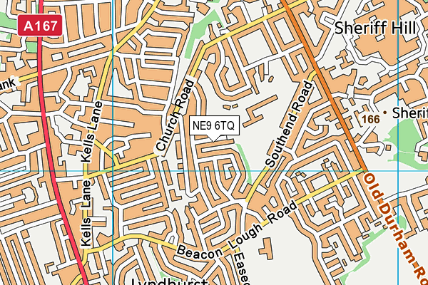 NE9 6TQ map - OS VectorMap District (Ordnance Survey)