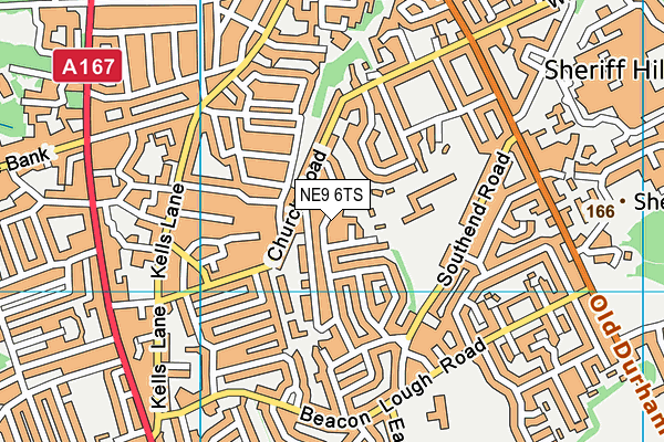 NE9 6TS map - OS VectorMap District (Ordnance Survey)