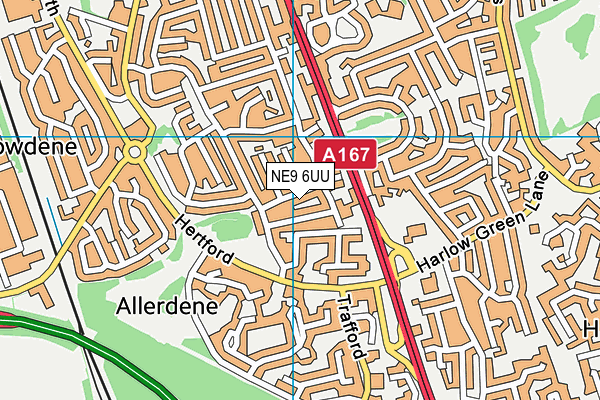 NE9 6UU map - OS VectorMap District (Ordnance Survey)