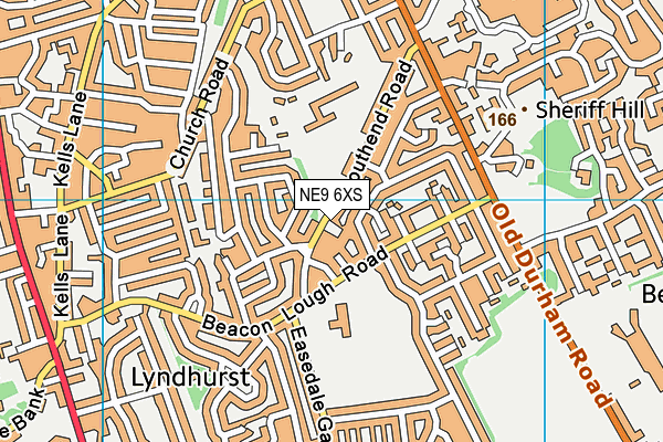 NE9 6XS map - OS VectorMap District (Ordnance Survey)