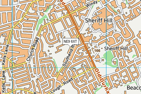 NE9 6XT map - OS VectorMap District (Ordnance Survey)