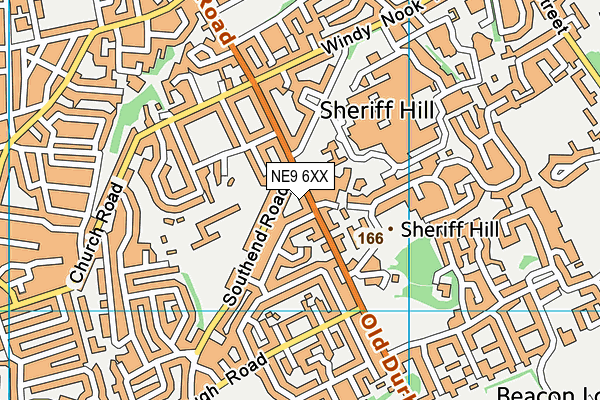 NE9 6XX map - OS VectorMap District (Ordnance Survey)