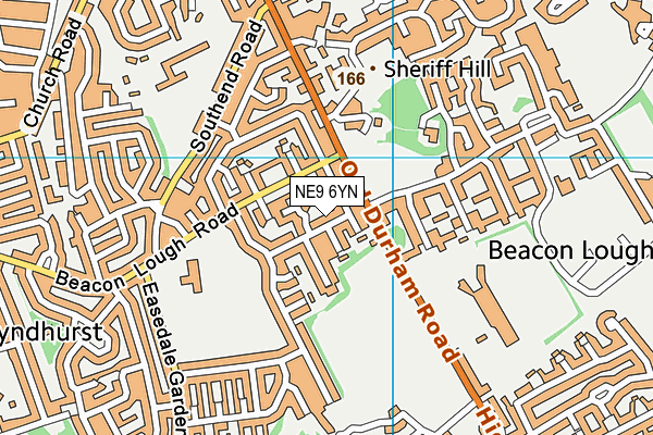 NE9 6YN map - OS VectorMap District (Ordnance Survey)