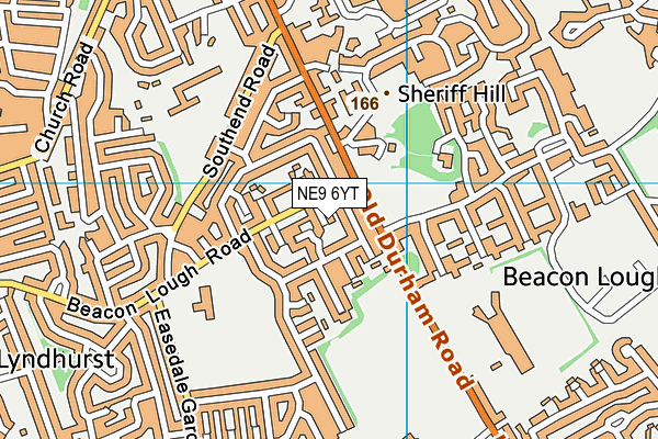 NE9 6YT map - OS VectorMap District (Ordnance Survey)