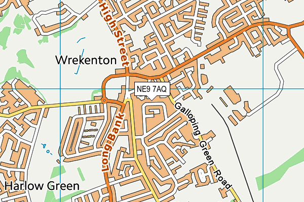 NE9 7AQ map - OS VectorMap District (Ordnance Survey)