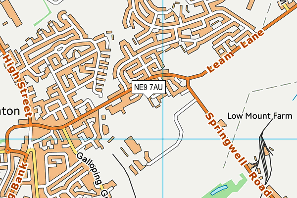 NE9 7AU map - OS VectorMap District (Ordnance Survey)