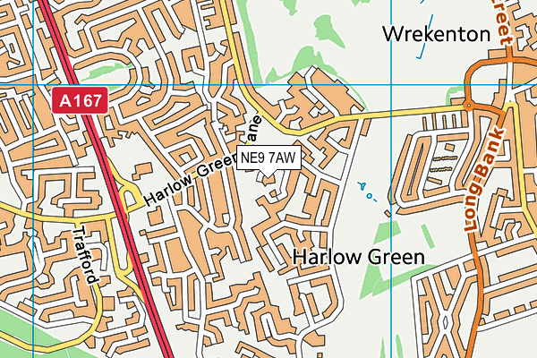 NE9 7AW map - OS VectorMap District (Ordnance Survey)