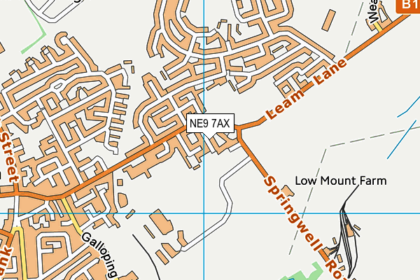 NE9 7AX map - OS VectorMap District (Ordnance Survey)