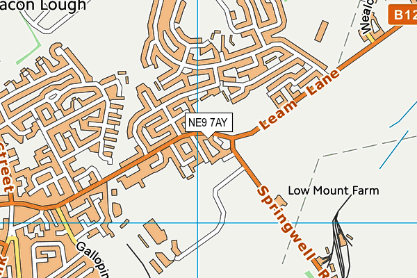 NE9 7AY map - OS VectorMap District (Ordnance Survey)