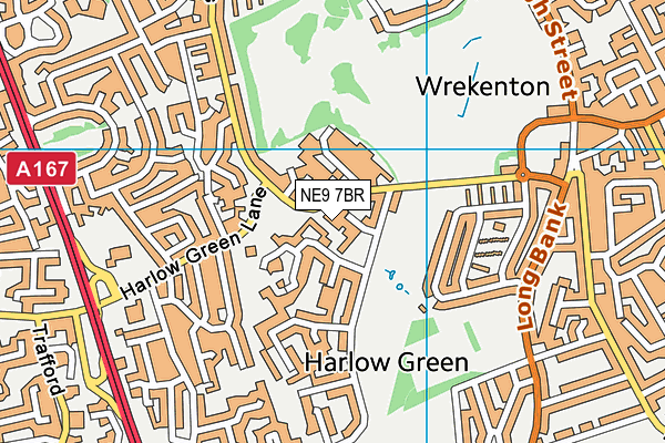 NE9 7BR map - OS VectorMap District (Ordnance Survey)