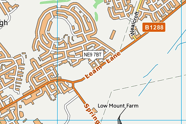 NE9 7BT map - OS VectorMap District (Ordnance Survey)