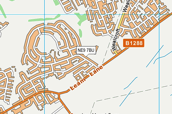 NE9 7BU map - OS VectorMap District (Ordnance Survey)