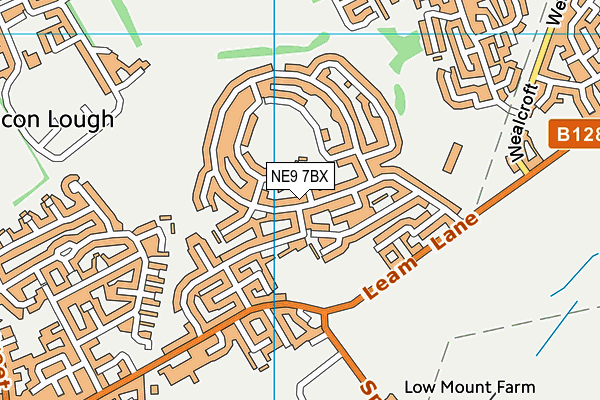 NE9 7BX map - OS VectorMap District (Ordnance Survey)