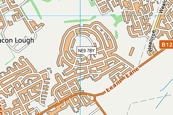 NE9 7BY map - OS VectorMap District (Ordnance Survey)