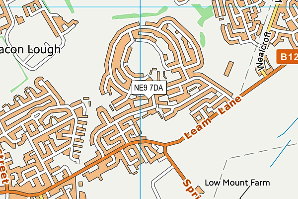 NE9 7DA map - OS VectorMap District (Ordnance Survey)