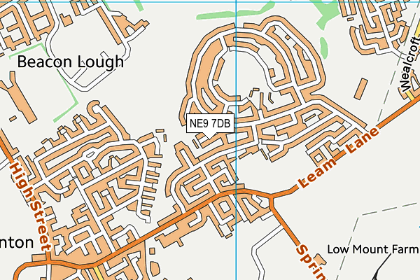 NE9 7DB map - OS VectorMap District (Ordnance Survey)